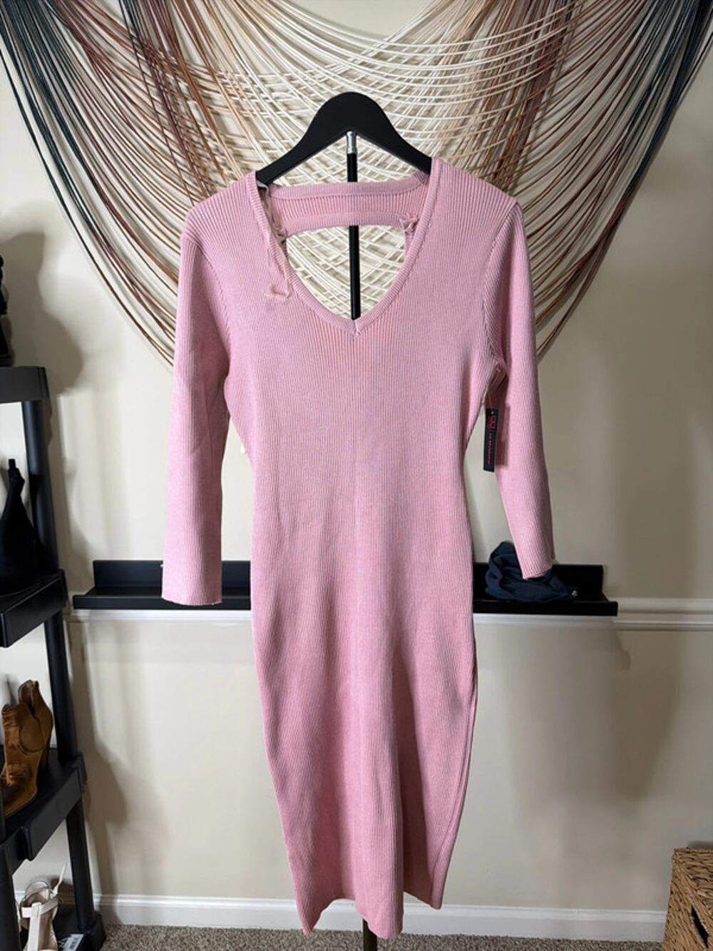 3 for $9 No boundaries, pink ribbed, V-neck dress XL NWT 9645